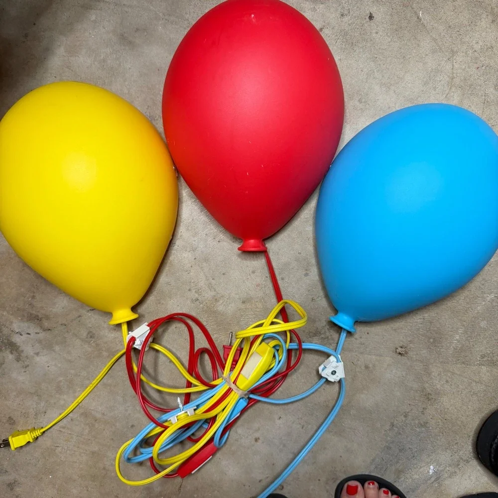 IKEA Dromminge Balloon Wall Lamp Set of 3 Red Yellow Blue V1603 Kids Room Decor